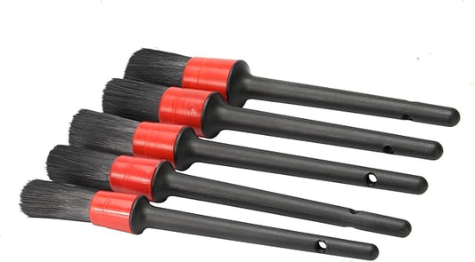 5-Piece Car Detailing Brushes Set – Various Sizes with Hanging Holder Option