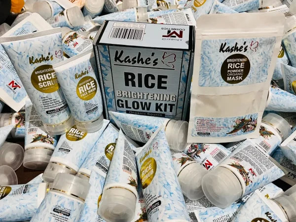 Kashe's Rice Extract Bright &amp; Glow Kit ( Rice Face Wash + Rice Scrub + Rice Mask )