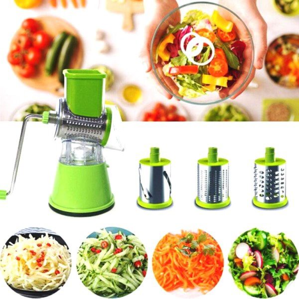 3-in-1 Vegetable Cutter Machine – Cheese grater, Onion, Carrot (Random Color)