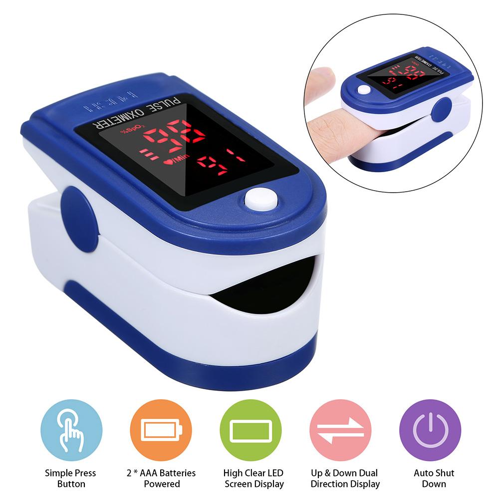 Fingertip Pulse Oximeter Blood Oxygen Saturation Detector Pulse Rate Monitor Portable Oximeter with Fingertip Puls Rate Monitor Portable Oximeter