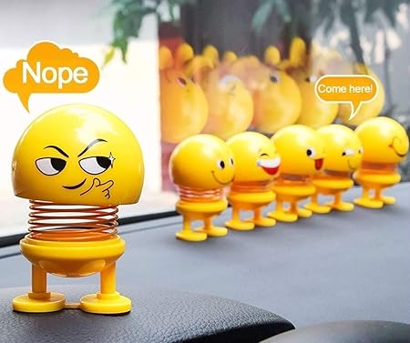 6 Pcs Cute Emoji Bobble Head Dolls – Dancing Toys for Car & Home Decoration