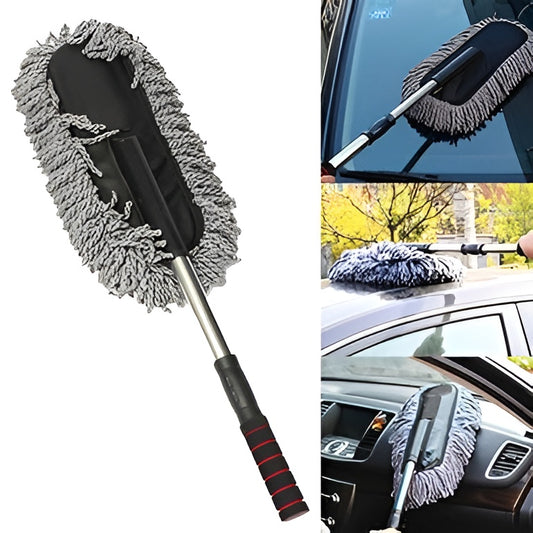 Car Wash Mop Telescopic Handle Microfiber Car Cleaning Brush (Random color)