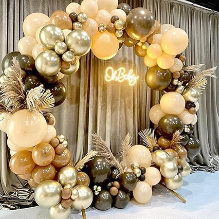 Balloon Garland Kit Coffee Brown for Garland Theme Party Birthday Baby Shower Wedding Decorations (155 pcs of different balloons in 1 packet)