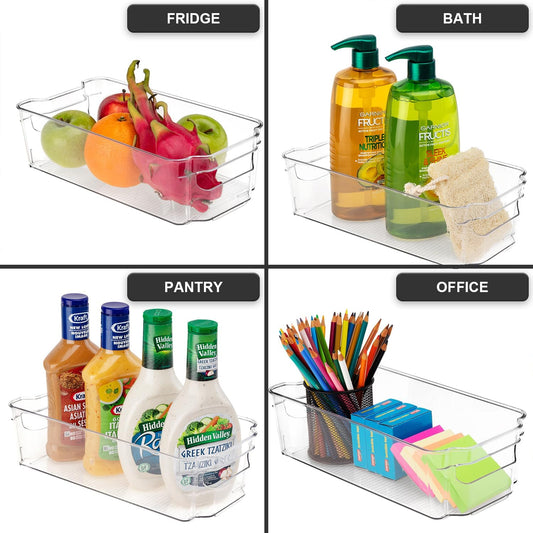 Food Container Storage Box / Refrigerator Organizer  Box - Clear Plastic Bins For Fridge, Kitchen Cabinet, Freezer,