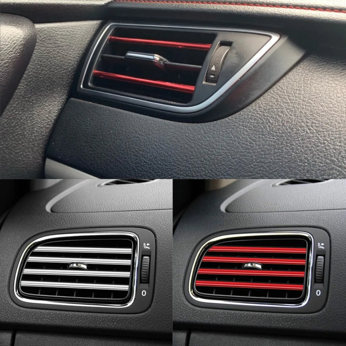 Car air-conditioning grill moulding for decorating  ,Car AC Decor Strip Only Red colour