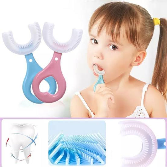 360 Degree U-Shaped Baby Toothbrush Children Child Toothbrush Teethers Baby Brush Silicone Kids Teeth Oral Care Cleaning (Random Color)