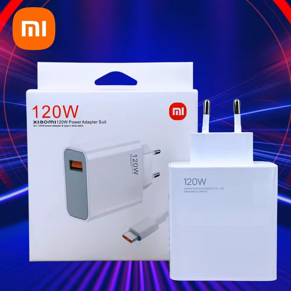 Xiaomi 120w Eu Plug Qc3.0 Fast Quick Wall Charger With Cable