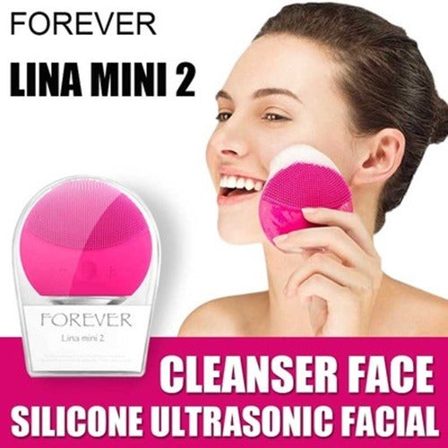 Forever Mini Facial Cleansing Brush For All Skin Types |  Face Massager Electric - All Skin Types Ultra-Hygienic Skincare - Simple Face Wash - Silicone Electric Face Cleanser (Random color)