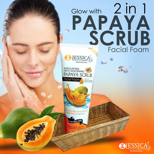 Jessica Exfoliating with Whitening Papaya Scrub Face Wash