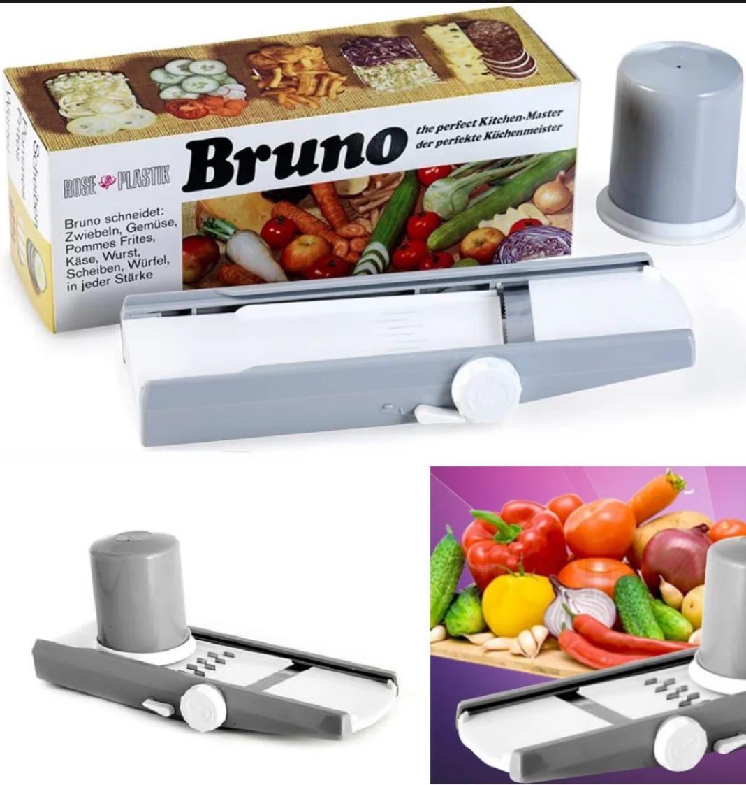 Bruno Kitchen Vegetable  cutter and  Slicer   Fast and Professional Vegetable cutter