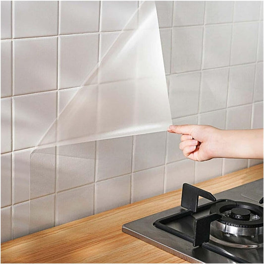 Transparent Kitchen Oil-Proof Wall Sticker Heat-Resistant Self-Adhesive 200 x 60cm