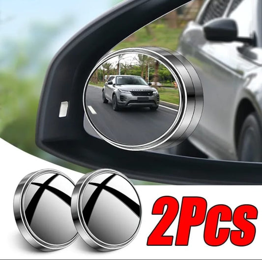 2 PCs Car Round Mirror Original Glass Rear view Blind spot Side Mirror Wide-angle 360 lens