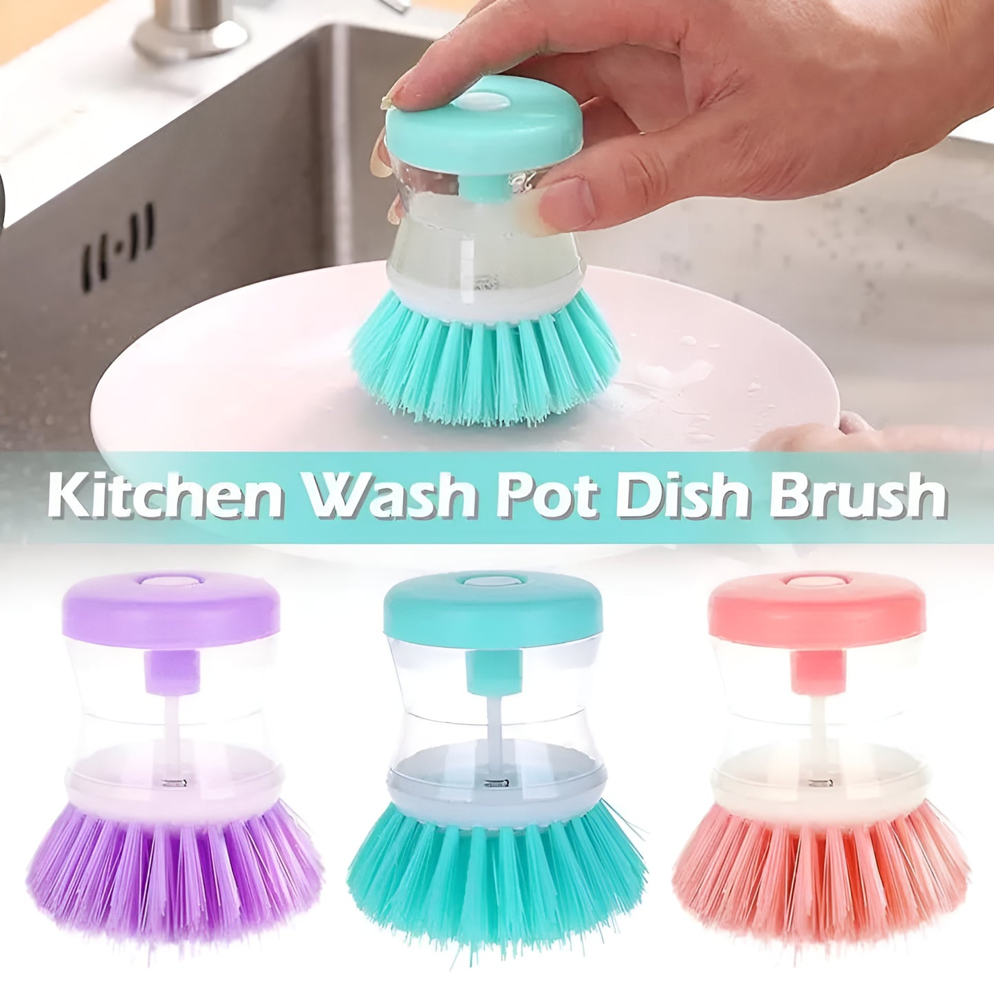 Mini Kitchen Liquid Dish Cleaning Brush | Scrubber Tool, Oil-Resistant, Scrubbing Sponge Remove Stains (Random color)