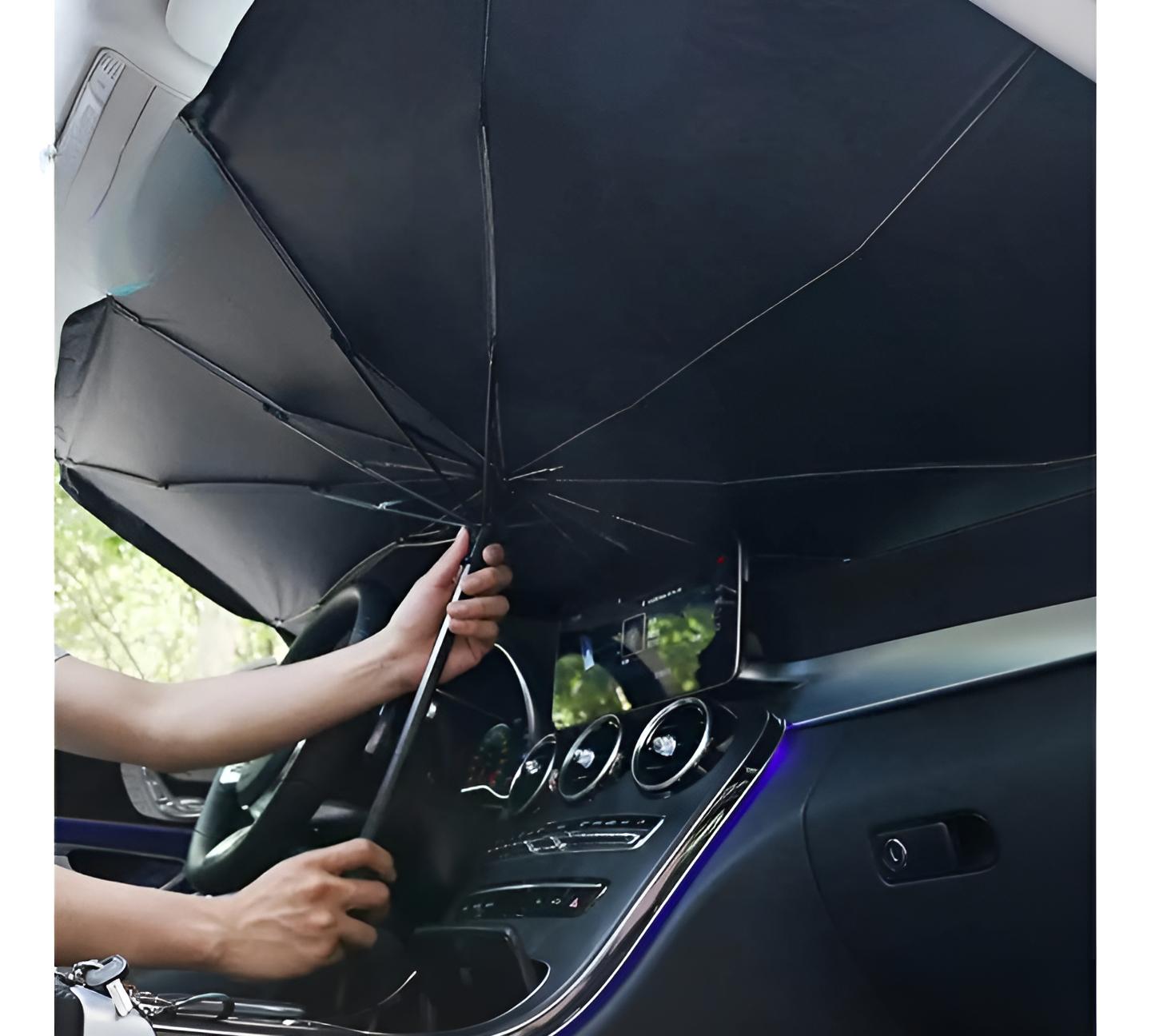 Foldable Car Windshield Umbrella Sun Shade, Protect from UV Reflecting Rays | Suitable for Windshields of Various Car Models