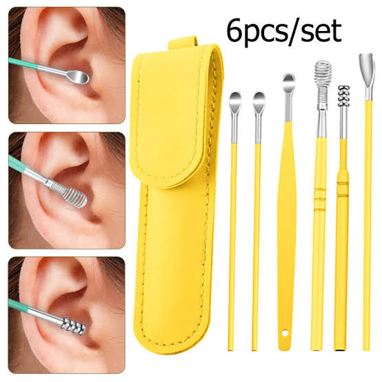 Ear Wax Cleaning Kit, 6 Pcs Ear Pick Tools, Wax Removal Kit, Ear Cleaning Tool Set, Spring Earwax Cleaner Tool Ear Wax Remover( random color)