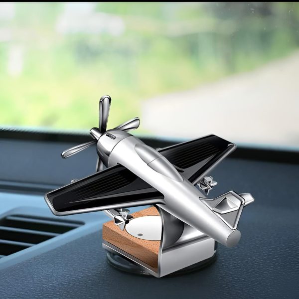 Solar-Powered Airplane Car Air Freshener – Rotating Dashboard Decoration