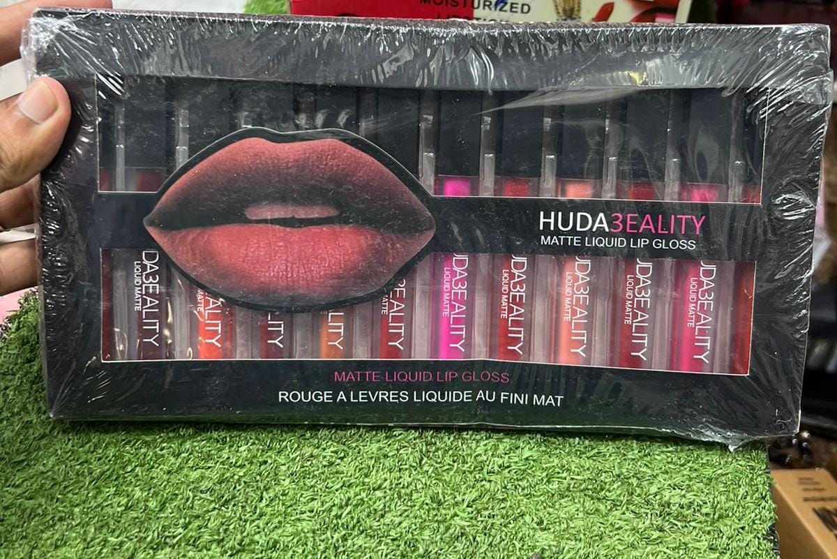 Pack Of 12 Multicolor Lip Gloss Huda Beauty For Girls And Women