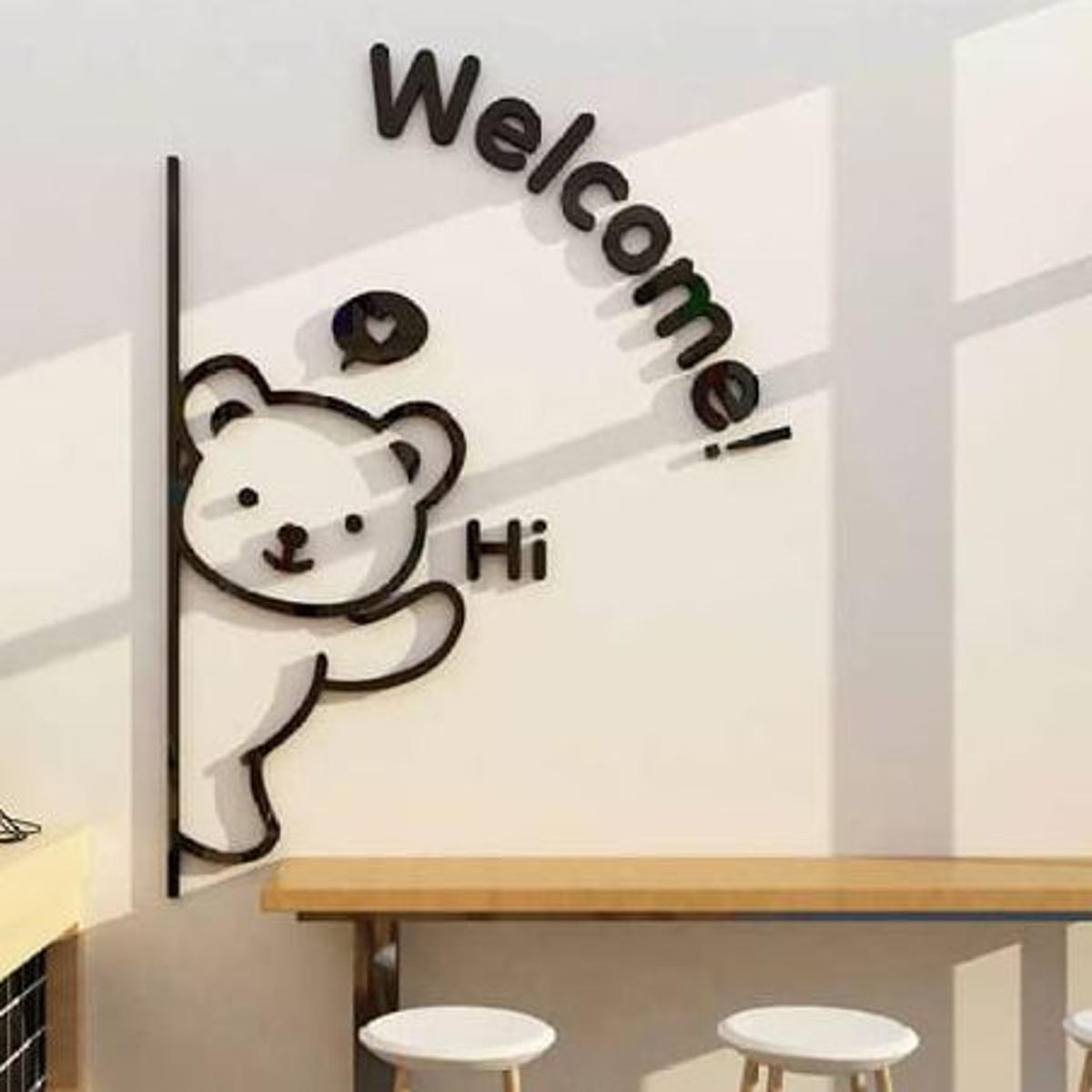 3d wall art with cute teddy bear shaped for home &amp; office decorations Wooden wall Art