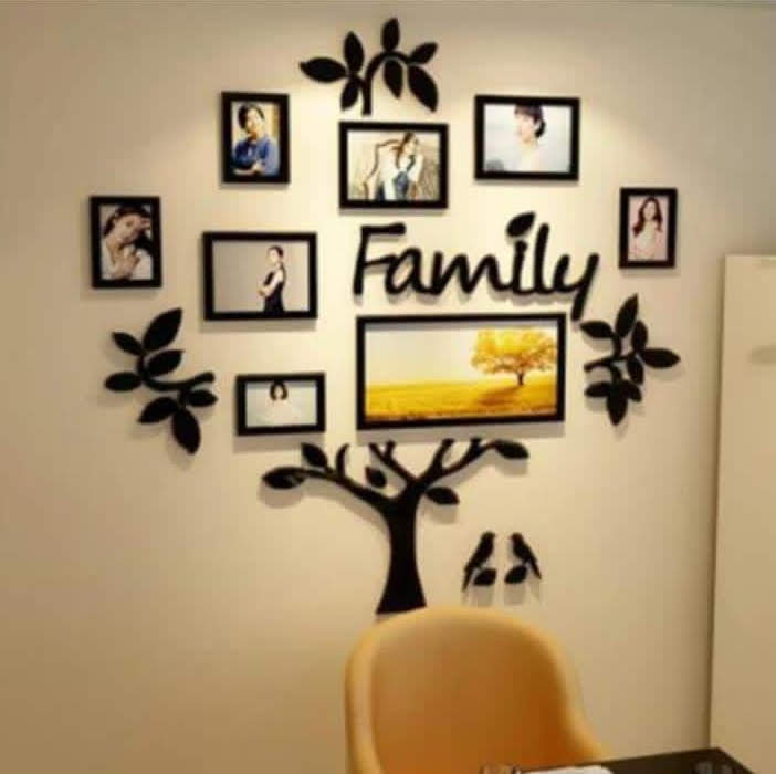 3d wall art family tree |  Wooden Family Tree Photo Wall decoration