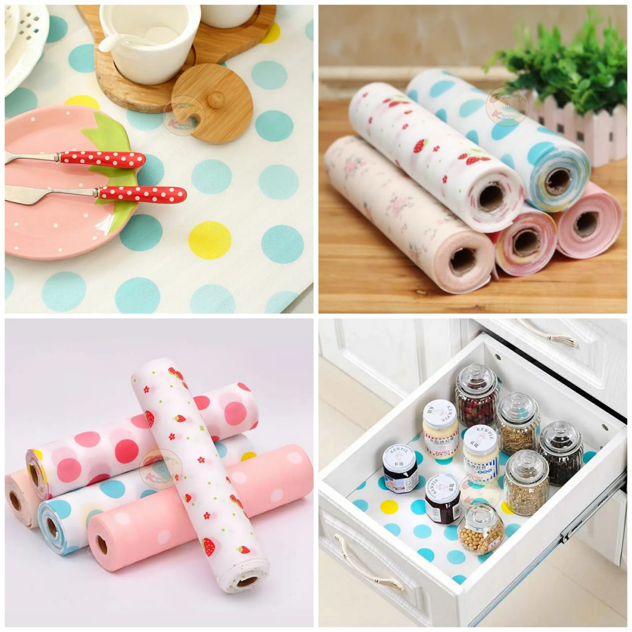 1 Roll - Kitchen Polka Foamic Sheet (45x150cm)  (random design)