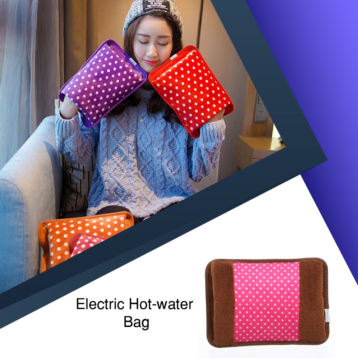 Electric Heating Pad - Heat Pouch Hot Water Bottle Bag Back Full Body Pain Relief Heating Pouch (random color) original with box