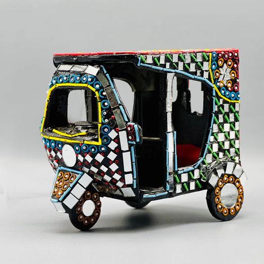 RIKSHAW ART GLASS WORK RIKSHAW Colorful  Art Antique Decoration Items.For Home Office