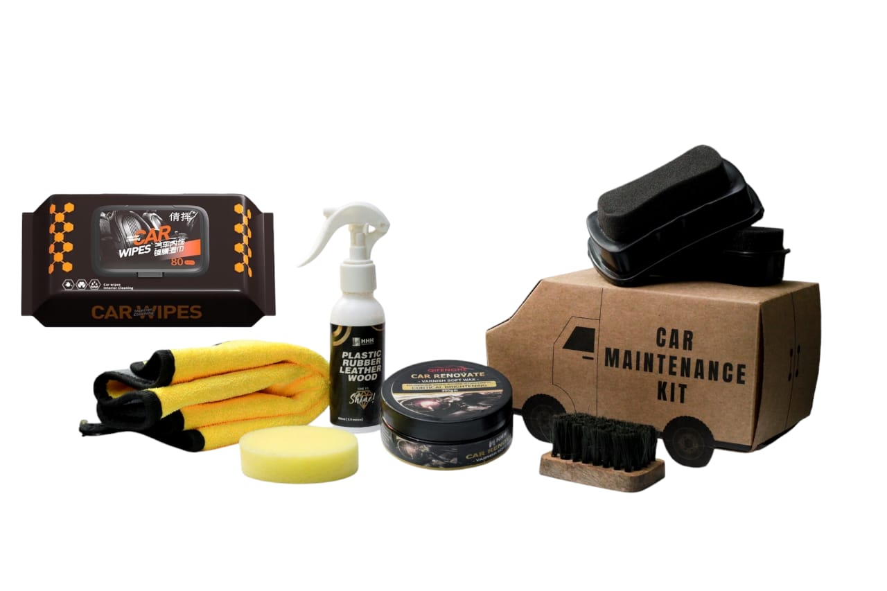 Car Care Kit  A maintenance kit for your car to clean indoor and outdoor / Keep Your Car Gleaming and Fresh