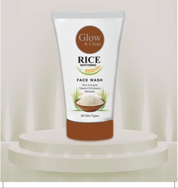 Glow &amp; Clean Rice Whitening Vitamin-B Extracts Minerals Face Wash With Rice Extracts &amp; Niacinamide 120 ML