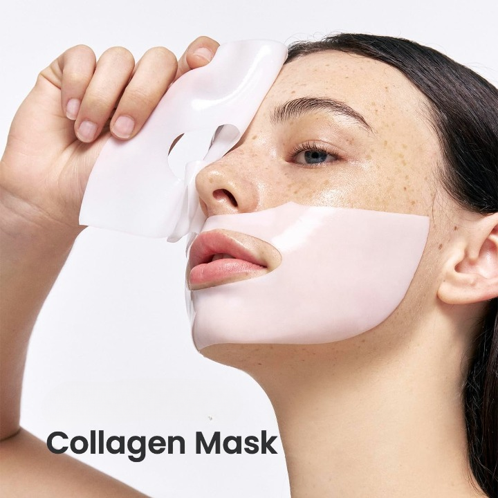 1 Pc Bio-Collagen Real Deep Mask, Hydrating Over Night, Facial Sheet Mask, Pore Minimising, Firming, Collagen Mask, Hydrating Overnight Skin Care Mask