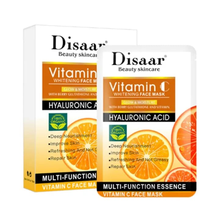 Pack of 10 DISAAR Whitening Vitamin C Moisturizing Facial Mask 25ml