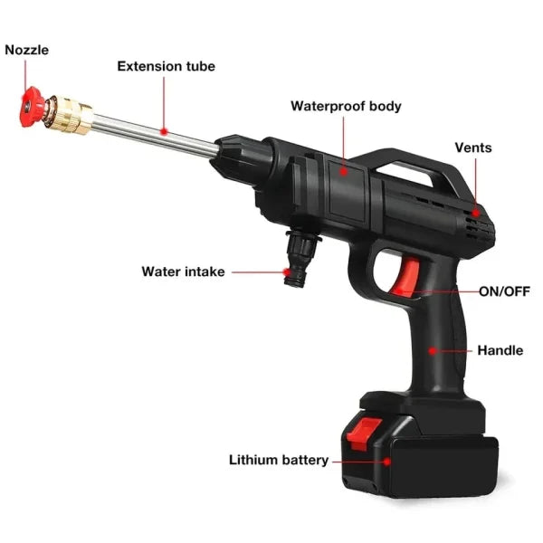 48V Cordless High-Pressure Car Wash Spray Gun – Portable Foam Washer