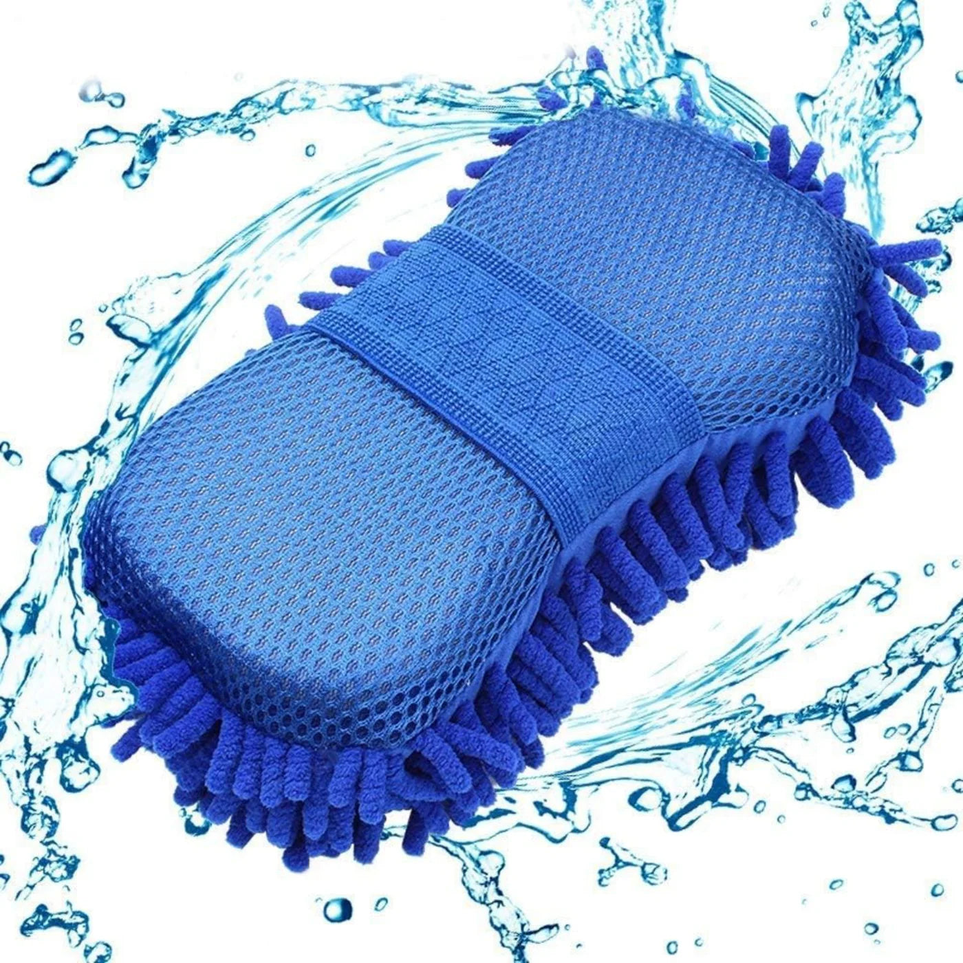 Microfiber Sponge Pad with Grip Handle Multipurpose Microfibre Wash &amp; Dry Cleaning Sponge, 1 Piece - Random Color